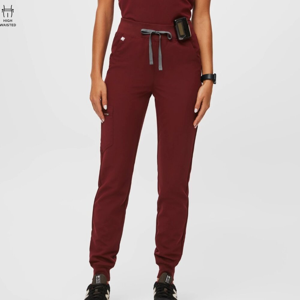High Waisted Zamora Jogger Scrub Pants™ - Burgundy